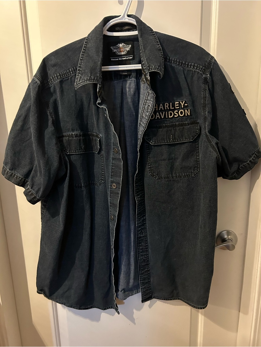 Harley-Davidson Men's Denim Short-Sleeve Work Shirt
